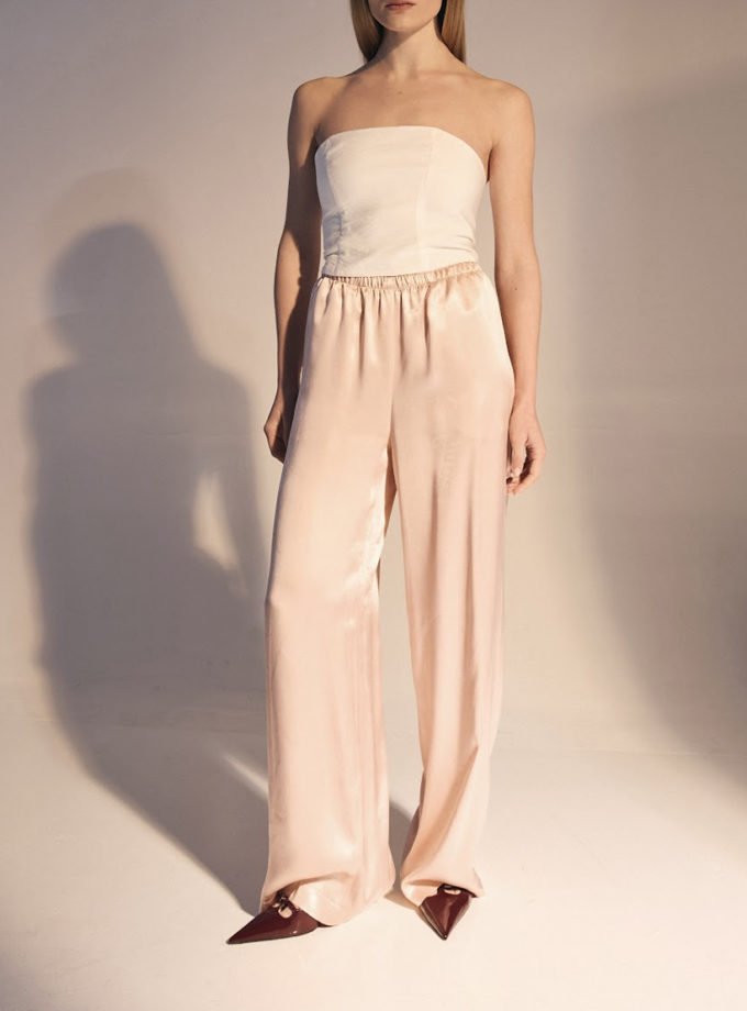 Шовкові штани Day Off у рожевому кольорі ATTIE (ATT_PNTSDFP06)