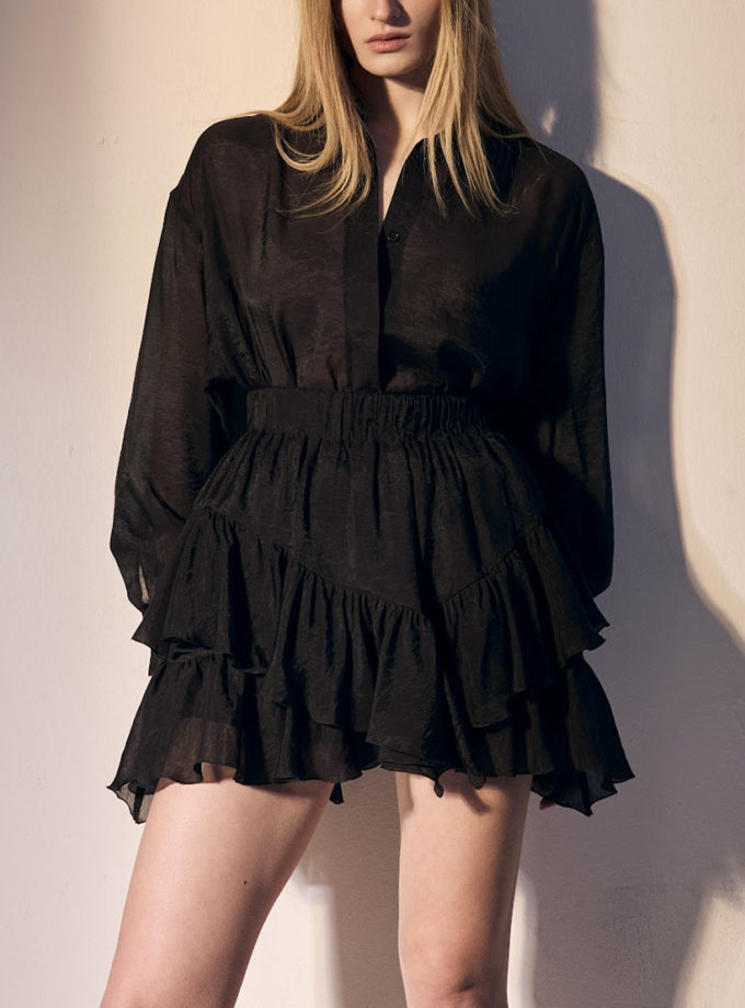 Сорочка Veil у чорному кольорі ATTIE (ATT_SHRTVLB05) - фото 5