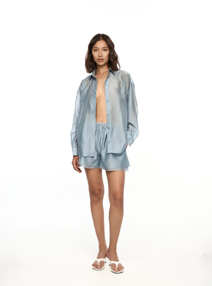 Шорти Double Ruffles у блакитному кольорі ATTIE (ATT_SHRTBLU06)