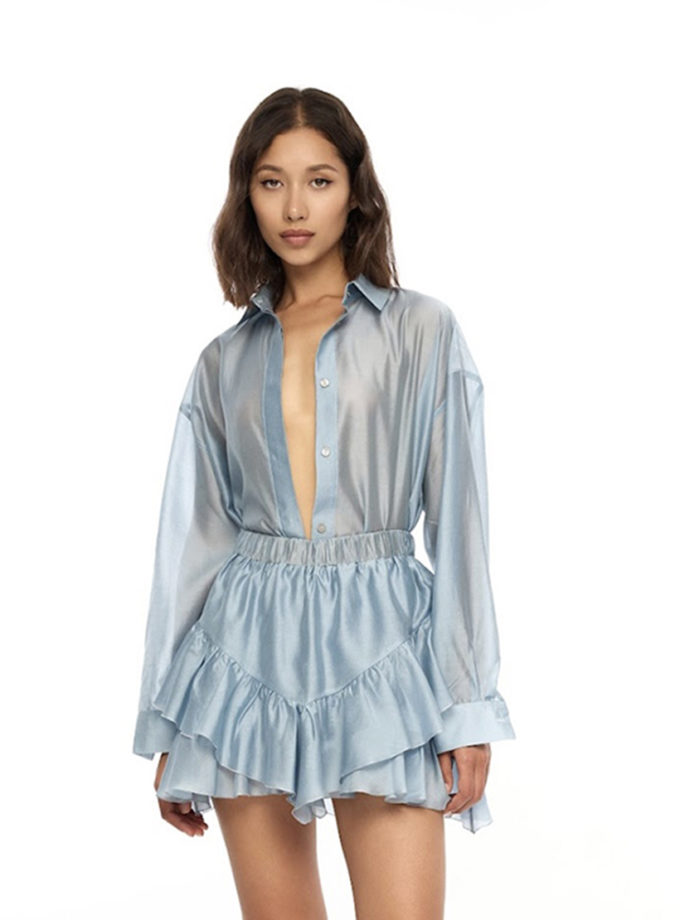 Сорочка Veil у блакитному кольорі ATTIE (ATT_SHRTVLBLU06)