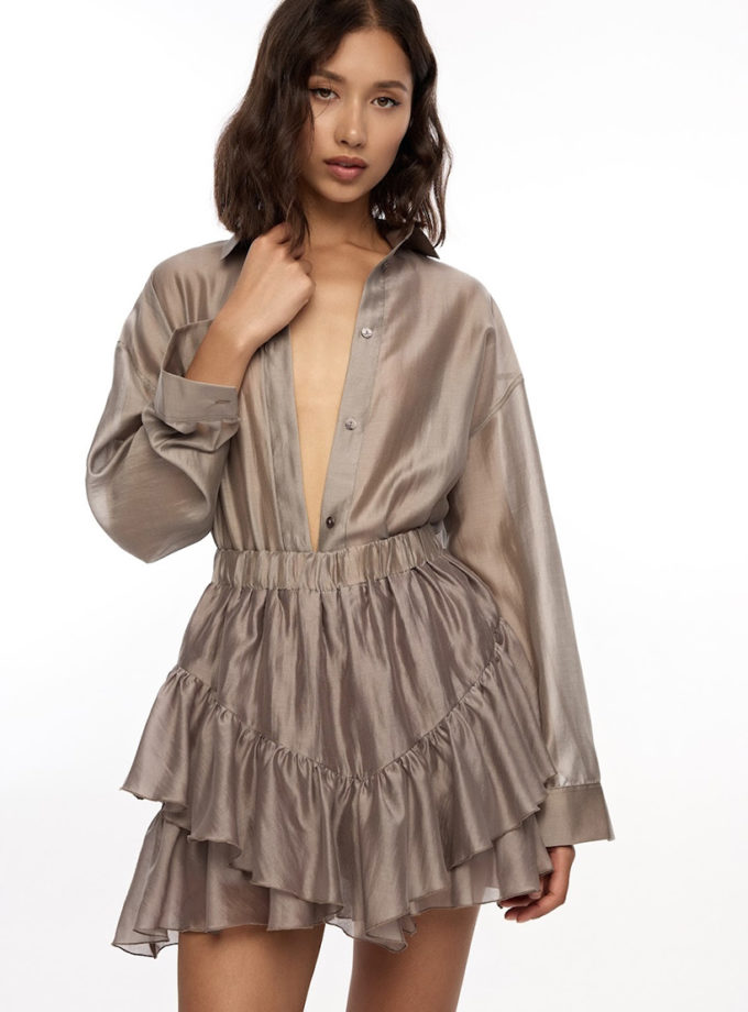 Сорочка Veil у кольорі мокко ATTIE (ATT_SHRTVLMC05)