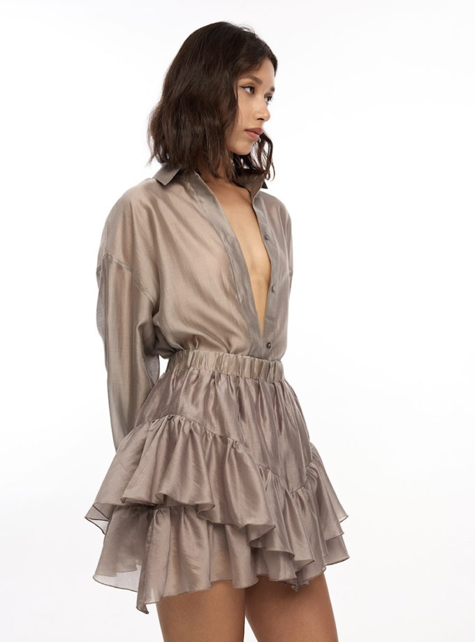 Сорочка Veil у кольорі мокко ATTIE (ATT_SHRTVLMC05)