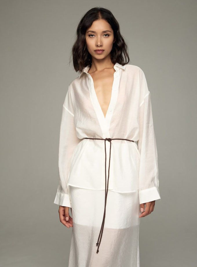 Сорочка Veil у молочному кольорі ATTIE (ATT_SHRTVLW05) - фото 5