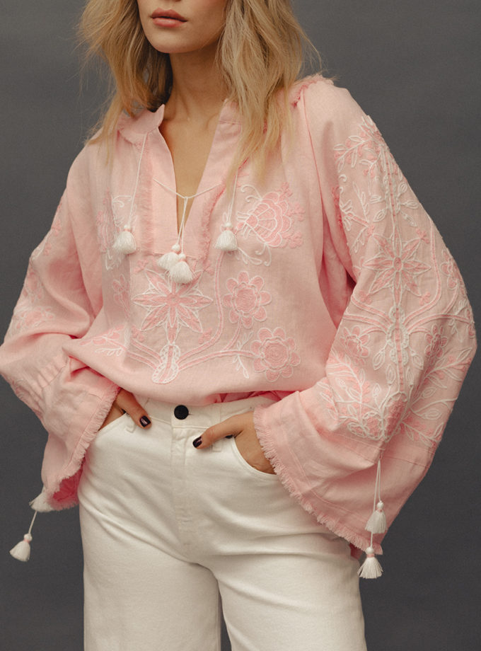 Сорочка Вікторія рожева VARENYKY FASHION (VRNK_UA-7892)