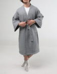 Чоловічий вафельний халат сірий BEDCLOZZZES (BEDCLZ_06) - фото 5