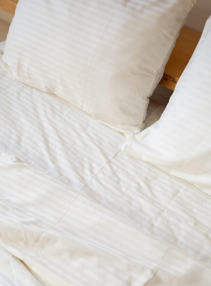 Комплект постільної білизни Страйп сатин молочний №2 BEDCLOZZZES (BEDCLZ_12551-1-1-2-1)