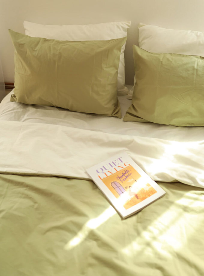 Комплект постільної білизни Ранфорс оливковий+молочний №78+2 BEDCLOZZZES (BEDCLZ_13894-5-1)