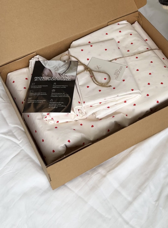 Комплект постільної білизни Ранфорс small red hearts BEDCLOZZZES (BEDCLZ_15690-3-1-1)