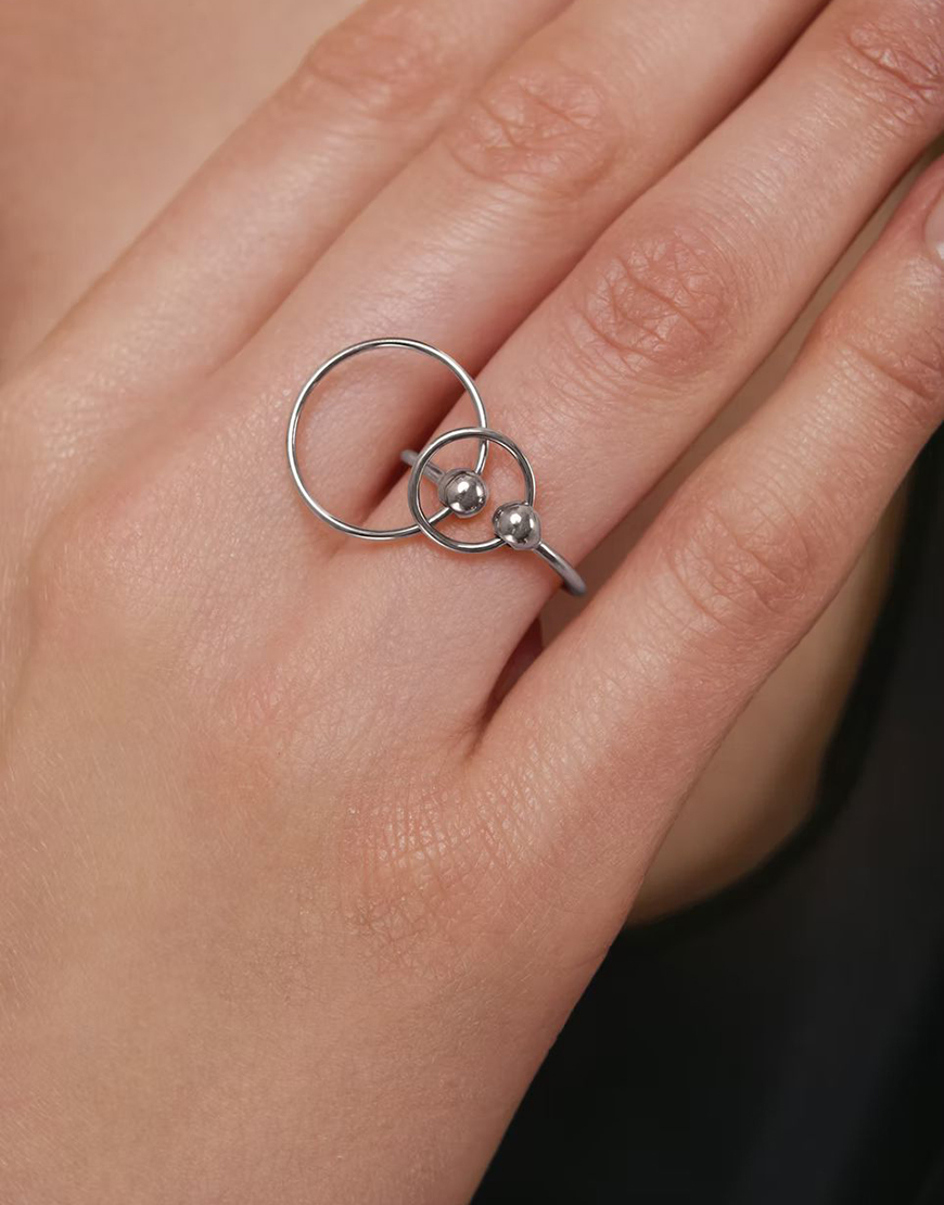 orxata (13) Каблучка-трансформер Центро Гранде зі срібла у покритті білим родієм ORXATA.JEWELRY (ORX_ring_grande_wr) - фото 3