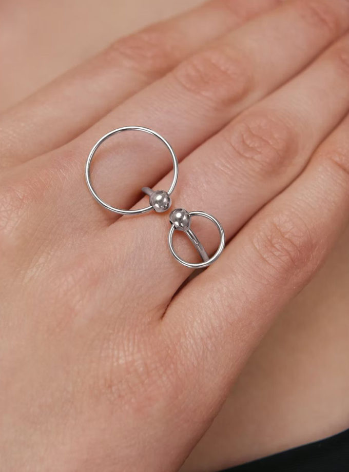 Каблучка-трансформер Центро Гранде зі срібла у покритті білим родієм ORXATA.JEWELRY (ORX_ring_grande_wr)