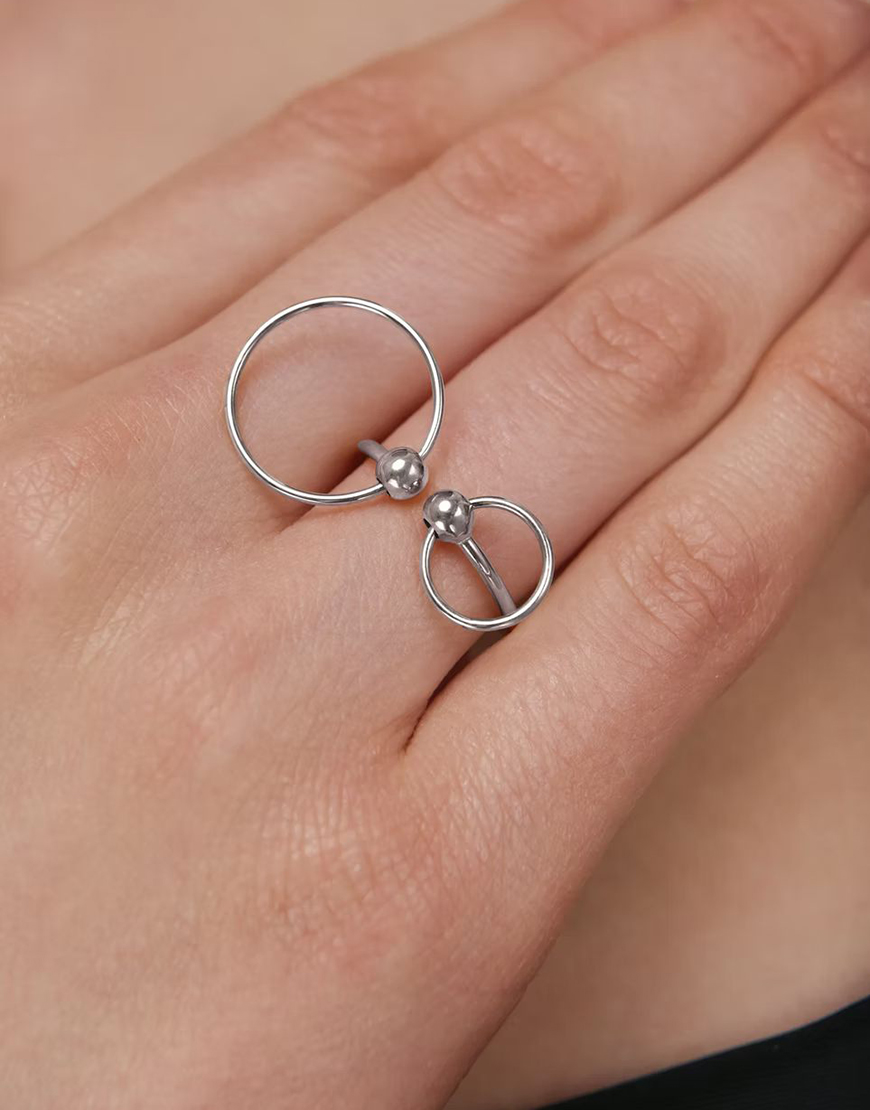 orxata (14) Каблучка-трансформер Центро Гранде зі срібла у покритті білим родієм ORXATA.JEWELRY (ORX_ring_grande_wr) - фото 2