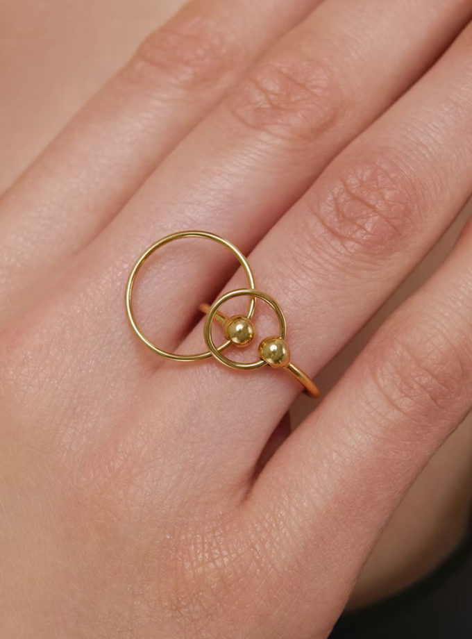 Каблучка-трансформер Центро Гранде зі срібла в позолоті ORXATA.JEWELRY (ORX_ring_grande_gp)