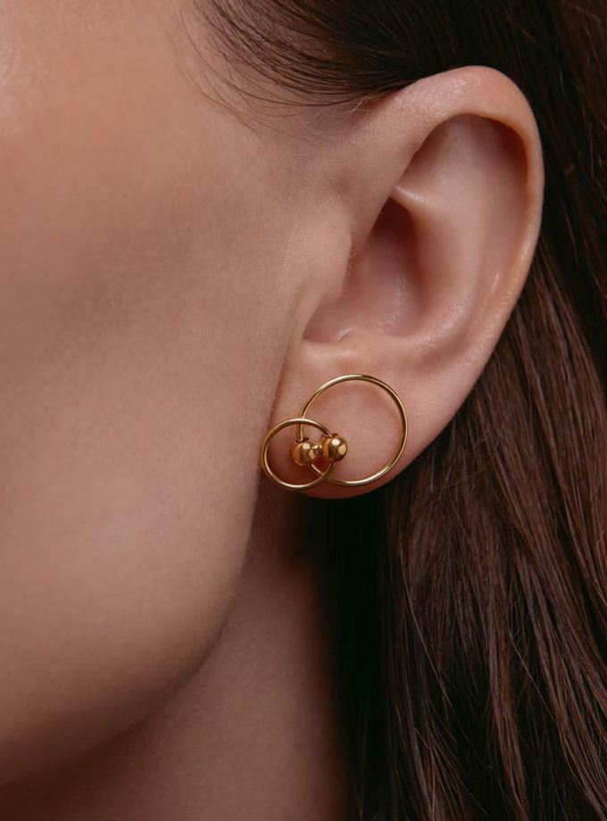 Сережки-трансформери Центро Гранде зі срібла в позолоті ORXATA.JEWELRY (ORX_earring_grande_gp)