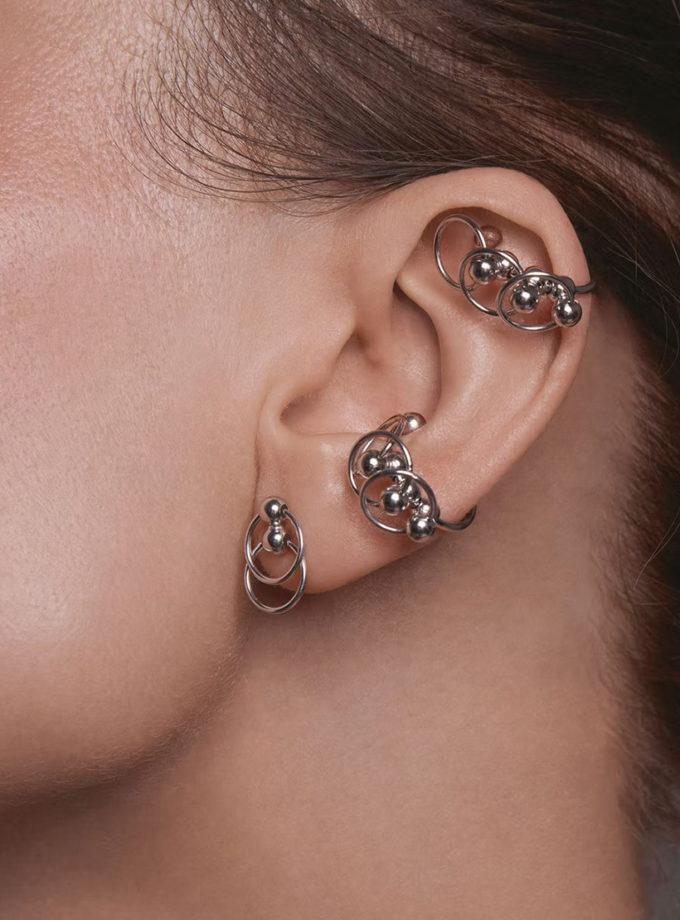 Кафф-трансформер Центро зі срібла у покритті білим родієм ORXATA.JEWELRY (ORX_cuff_centro_wr)