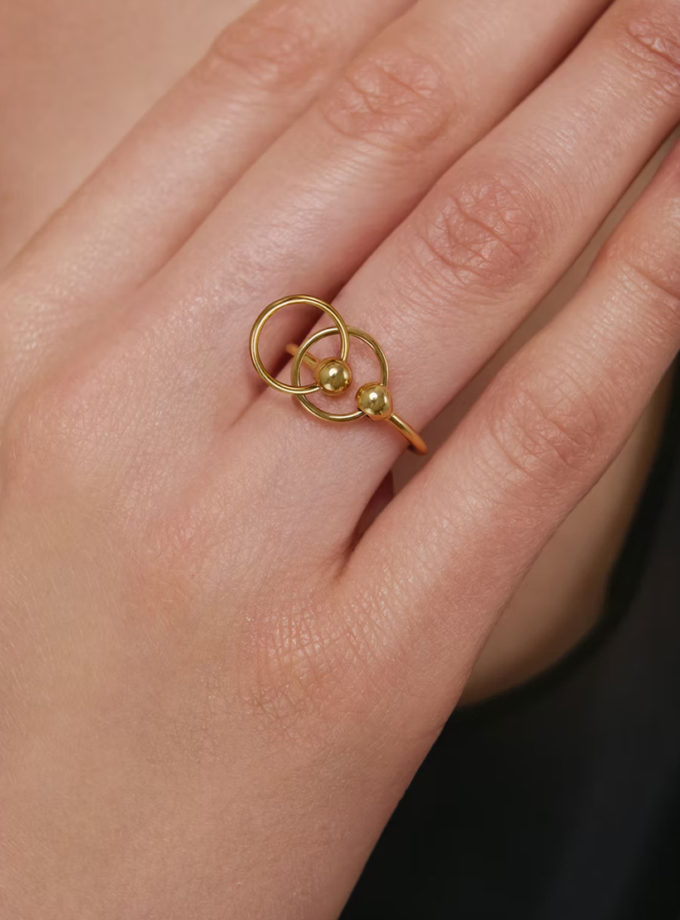 Каблучка-трансформер Центро Чіко зі срібла в позолоті ORXATA.JEWELRY (ORX_ring_chiko_gp)