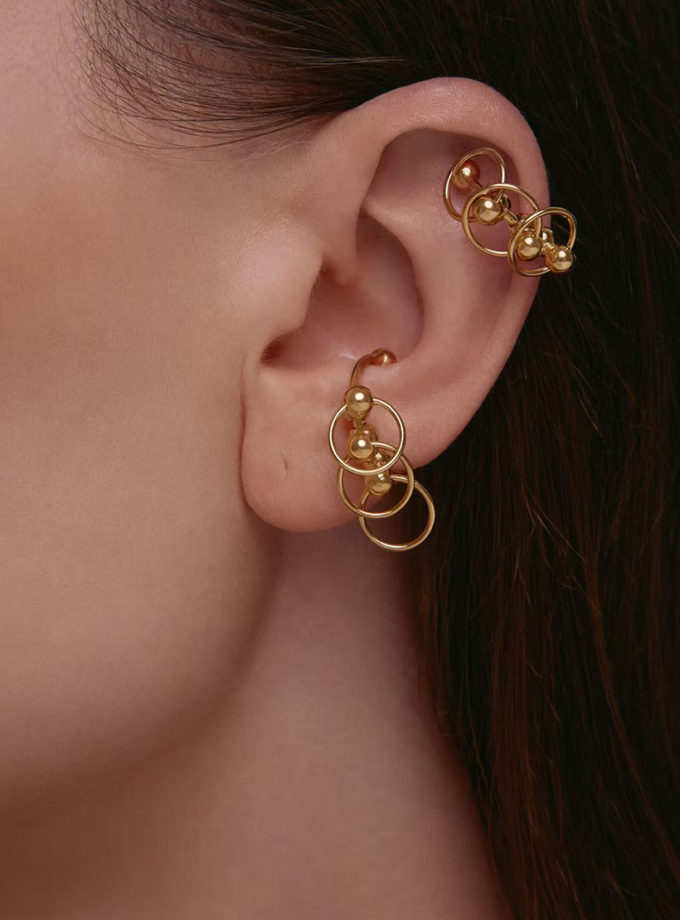 Кафф-трансформер Центро зі срібла в позолоті ORXATA.JEWELRY (ORX_cuff_centro_gp)