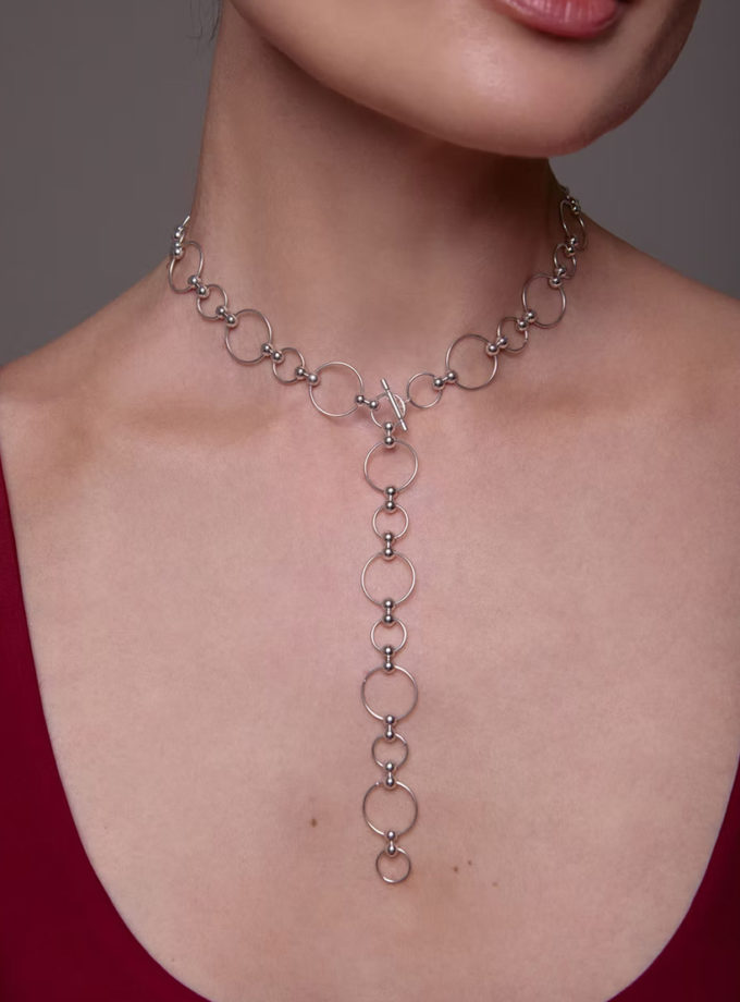 Кольє-трансформер Центро Гранде зі срібла у покритті білим родієм ORXATA.JEWELRY (ORX_nec_grande_wr)