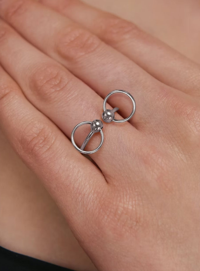 Каблучка-трансформер Центро Чіко зі срібла у покритті білим родієм ORXATA.JEWELRY (ORX_ring_chiko_wr)