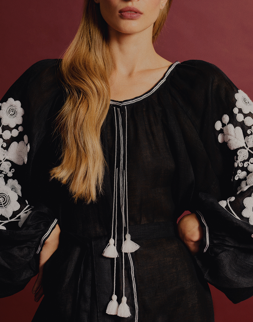 v_1417 Сукня Стефанія чорна VARENYKY FASHION (VRNK_UA-2408) - фото 2