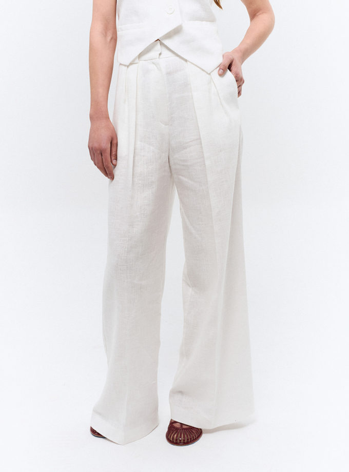 Брюки палацо льняні білі TWINSIS CLOTHES (TW_TS_OP 887409)