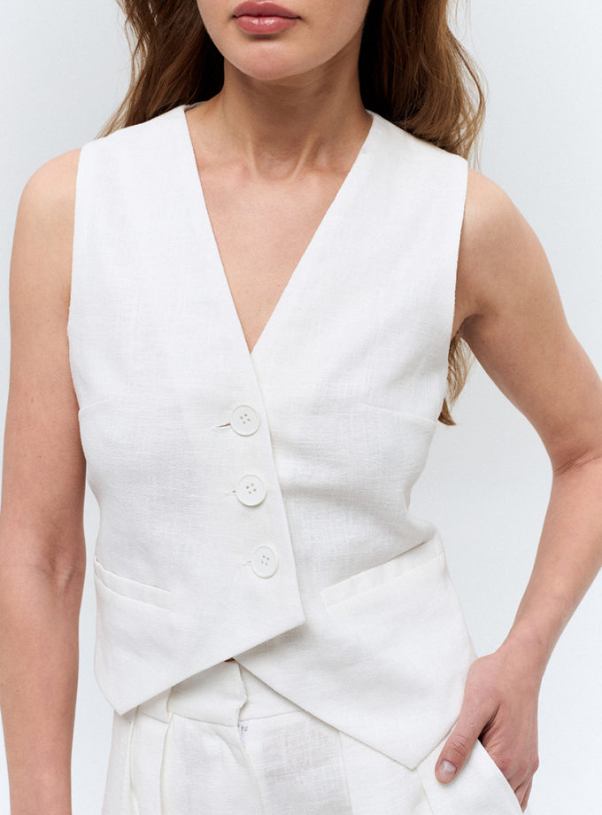 Жилет льняний білий TWINSIS CLOTHES (TW_TS_OP 009438)