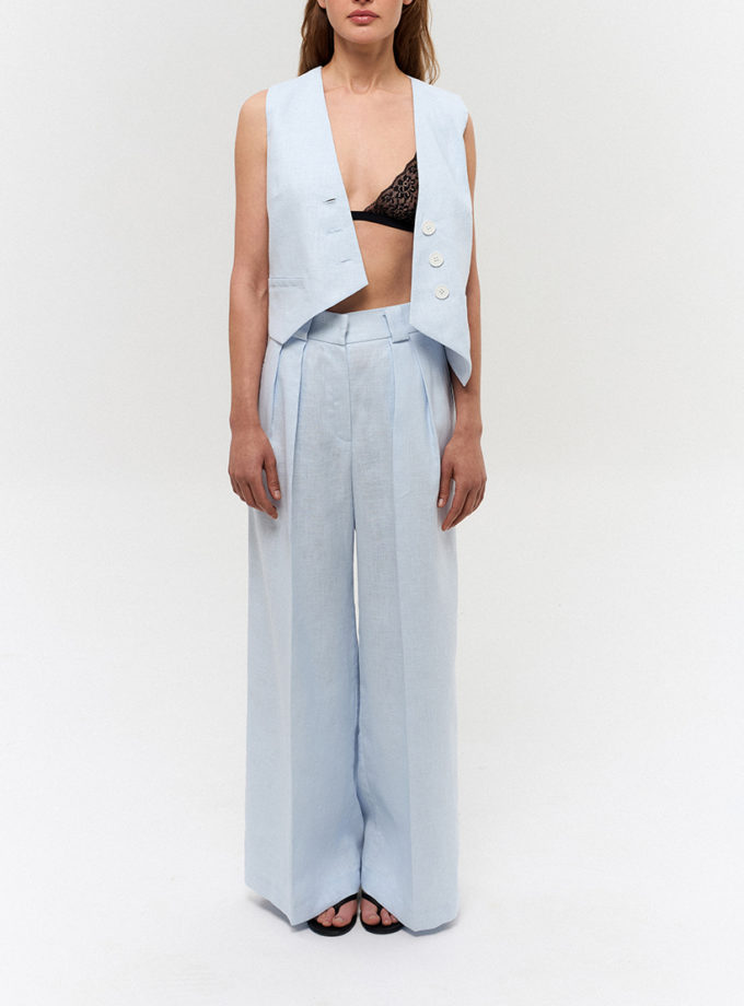 Брюки палаццо льняні блакитні TWINSIS CLOTHES (TW_TS_OP 094523) - фото 11