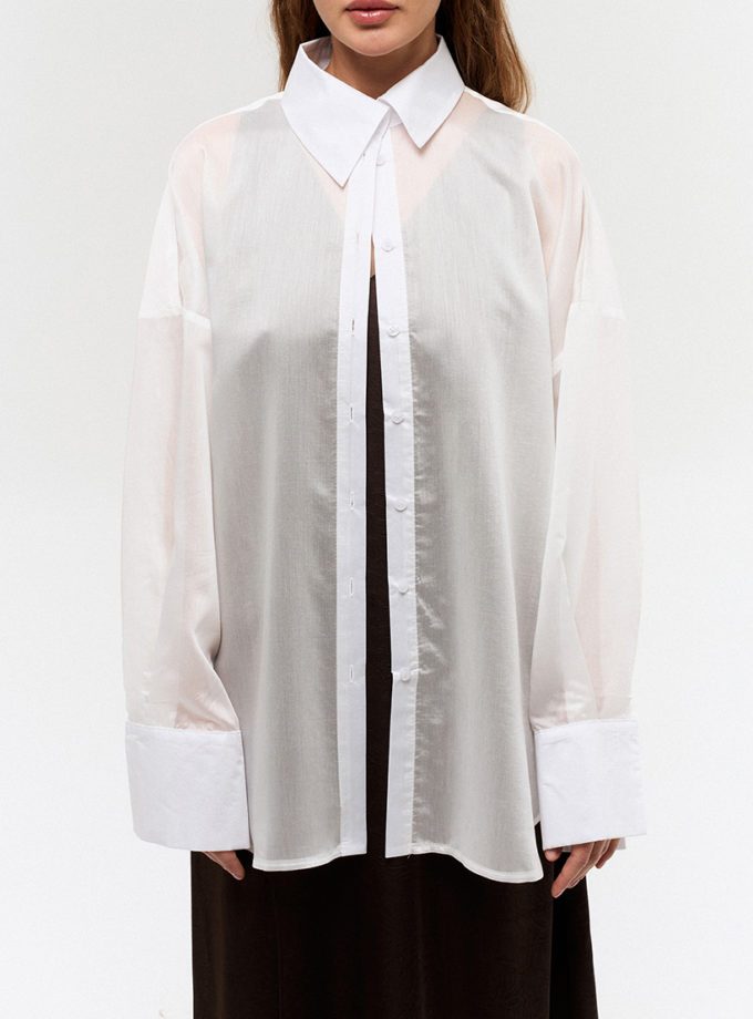 Сорочка оверсайз прозора біла TWINSIS CLOTHES (TW_TS_OP 888645)