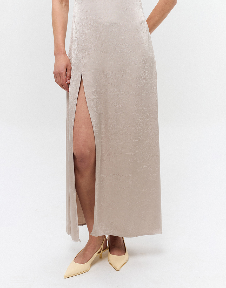 0K5A5532 Сукня максі креш беж TWINSIS CLOTHES (TW_TS_OP 900045) - фото 4