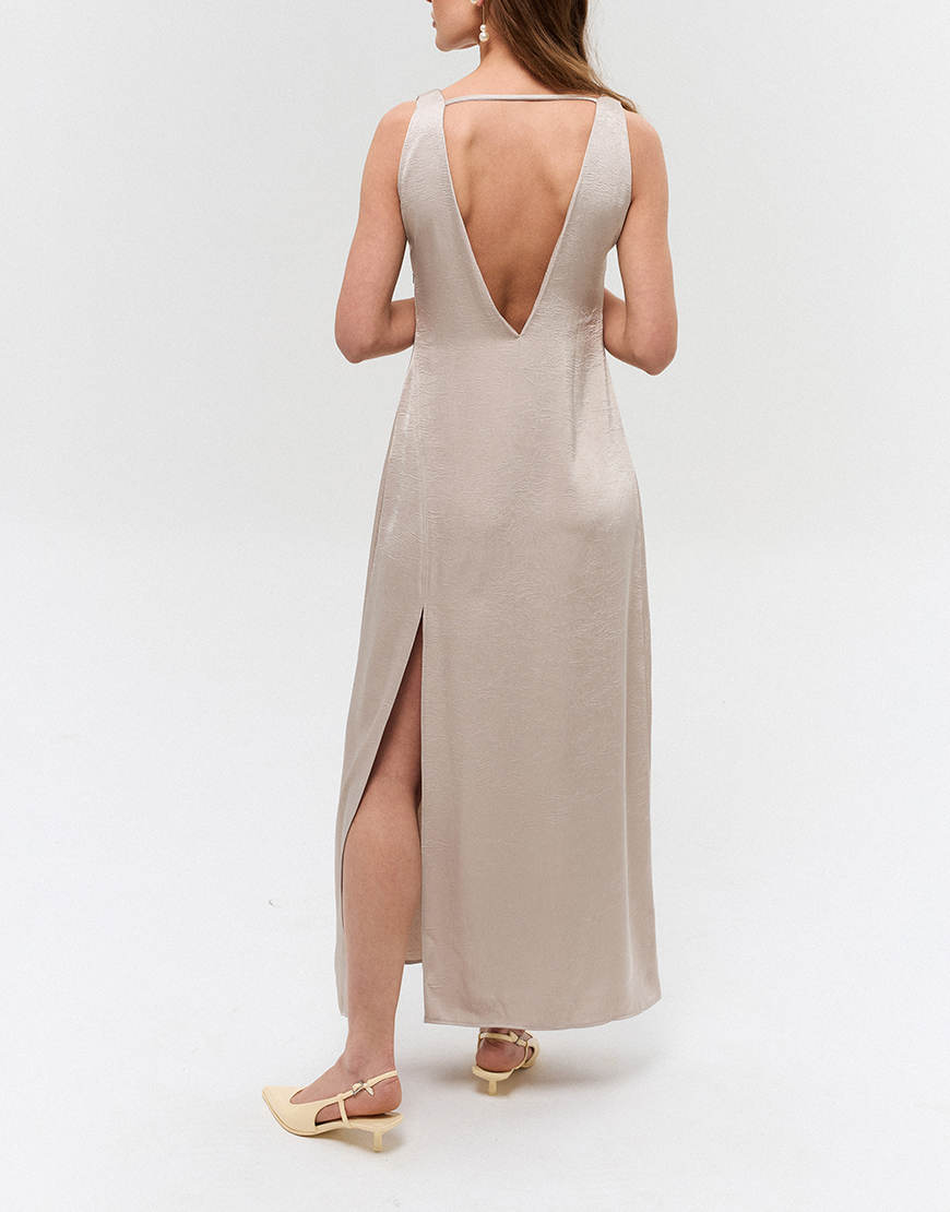 0K5A5574 Сукня максі креш беж TWINSIS CLOTHES (TW_TS_OP 900045) - фото 2