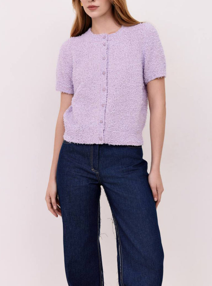 Бавовняний кардиган - Пастельний бузьковий WKMF (WKMF_208_1)