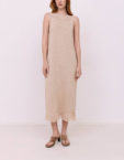 Сукня міді з бахромою - Пісочний WKMF (WKMF_209_1)