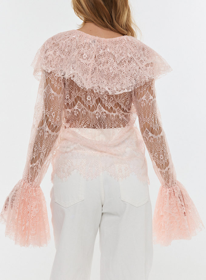 Пудрова мереживна блуза THE ESSENCE (ESSENCE_THE-133)
