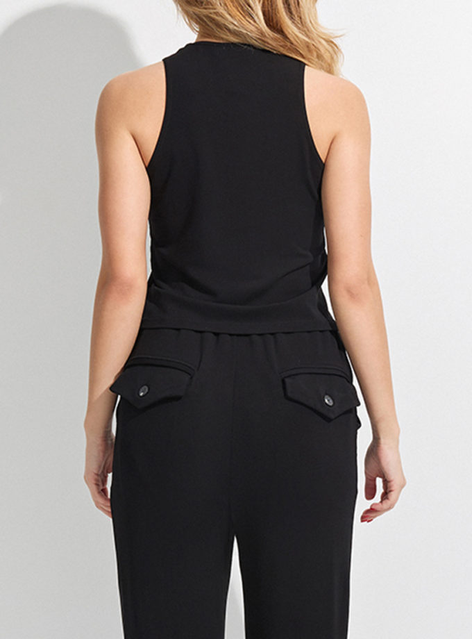 Чорний топ з камінцями THE ESSENCE (ESSENCE_THE-137)