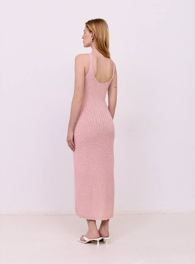 Сукня міді буклє - Ніжно-рожевий WKMF (WKMF_211_2)