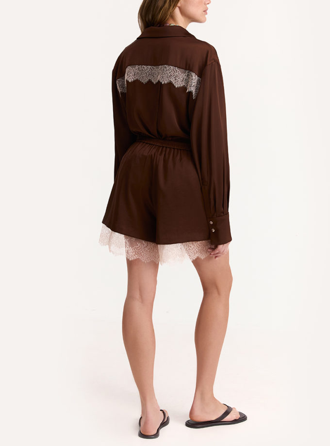 Шорти Maree Relaxed Satin  in Chocolate IAM (IAM_MR/SRN/SHO/CHCLT)