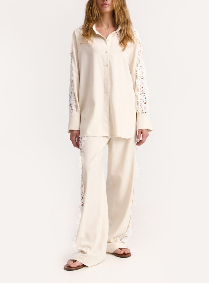 Штани Ecru in Peace Silk IAM (IAM_DN/NTRL/LNN/TRSRS-1)