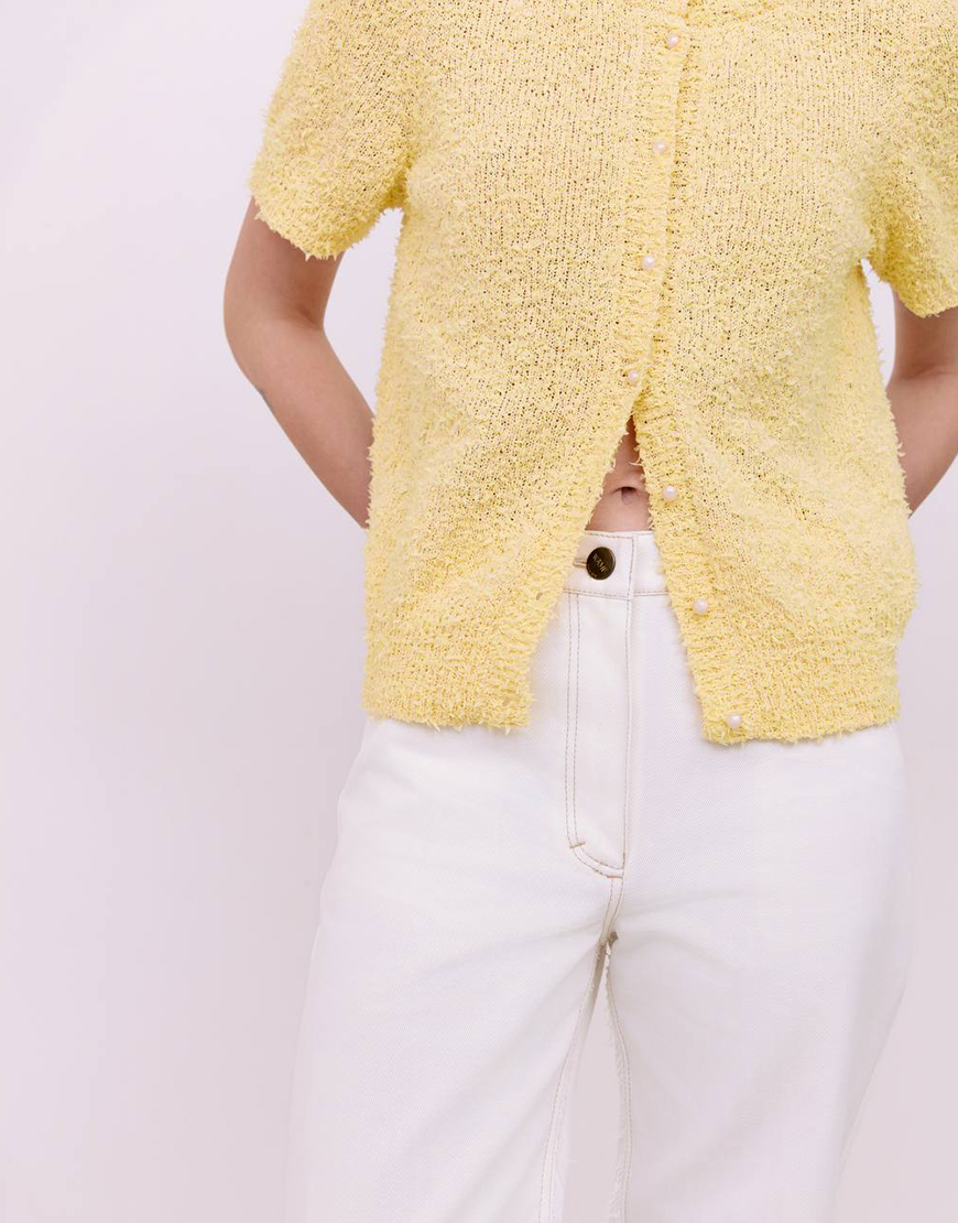 4 Бавовняний кардиган - Лимонний WKMF (WKMF_208_3) - фото 3