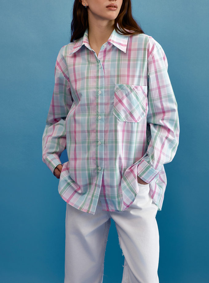 Сорочка в клітинку - Рожева WKMF (WKMF_278_1)