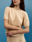 В'язаний светр з короткими рукавами - Пісочний WKMF (WKMF_279_1) - фото 4