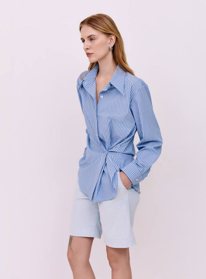 Сорочка - Молочна в синю смужку WKMF (WKMF_214_1)