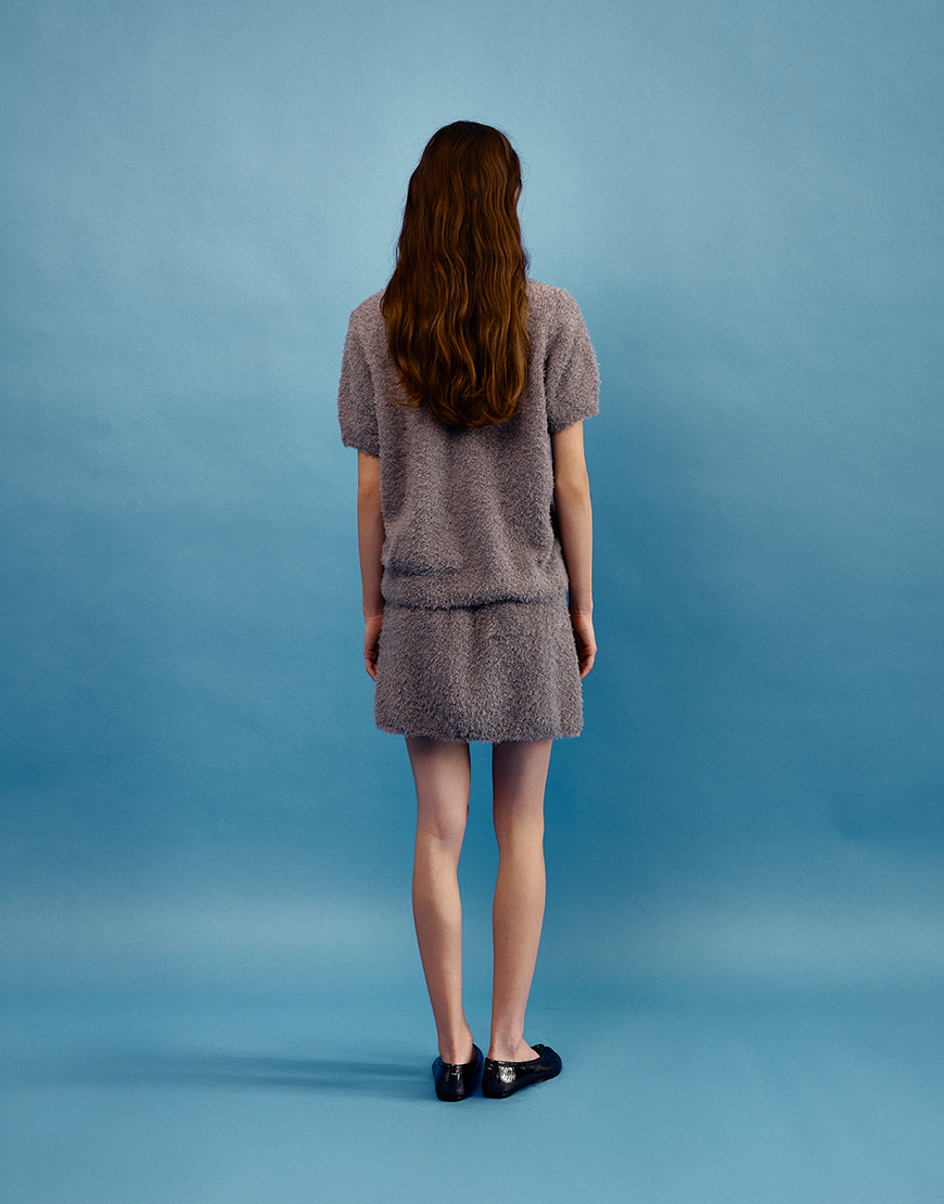 Evoto В'язаний светр з короткими рукавами - Сірий WKMF (WKMF_279_2) - фото 6