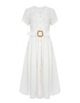 Сукня із льону з плетеним паском біла GET DRESSED. (GD_SS25_101) - фото 6