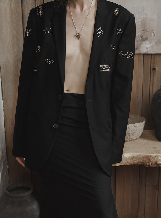 Піджак розшитий знаками трипільської культури JJSQUEE (JJ_0039)