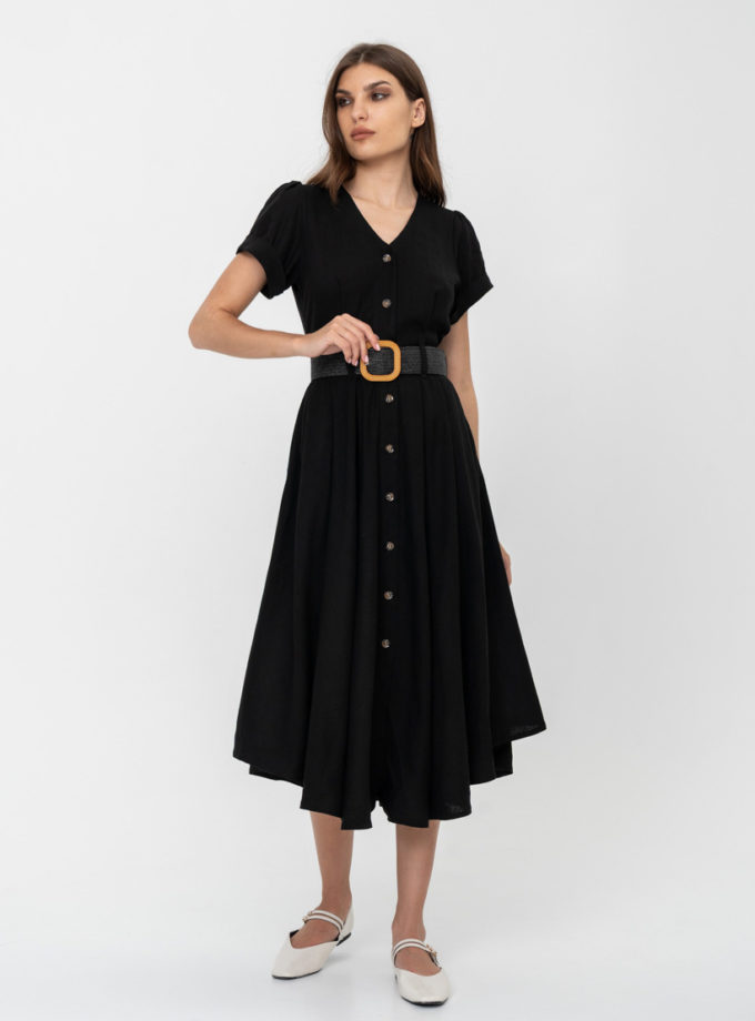 Сукня із льону з плетеним паском GET DRESSED. (GD_SS25_102)