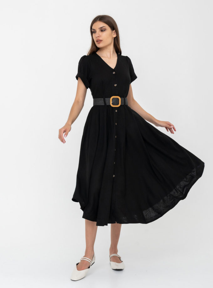 Сукня із льону з плетеним паском GET DRESSED. (GD_SS25_102)