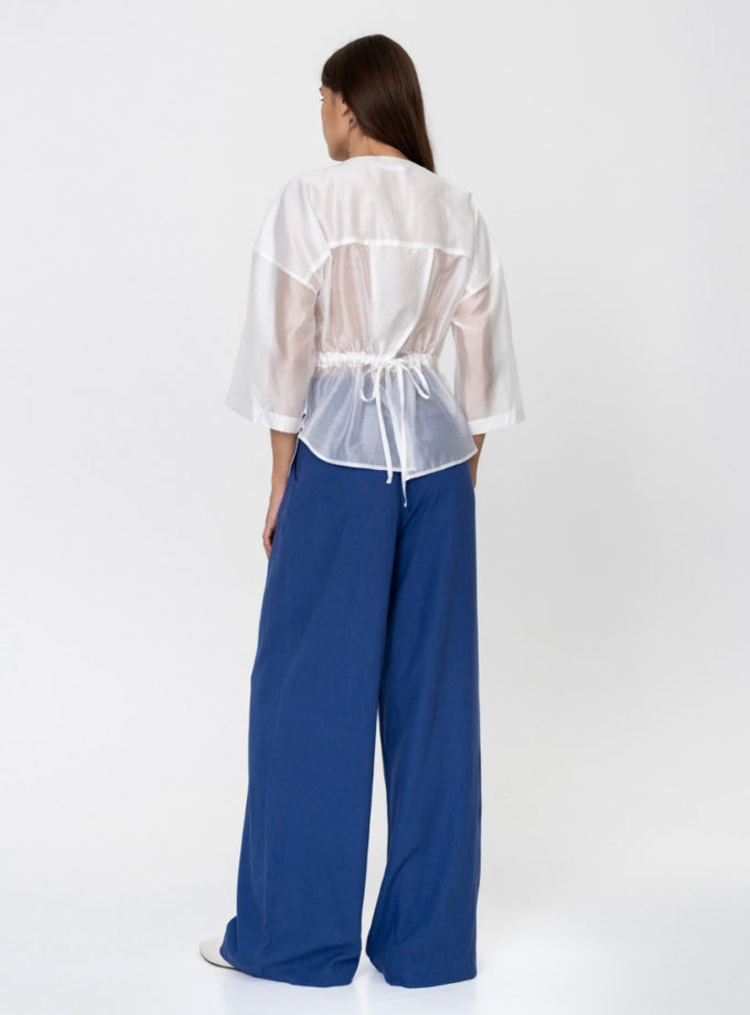 Брюки-палаццо із льону сині GET DRESSED. (GD_SS25_164)