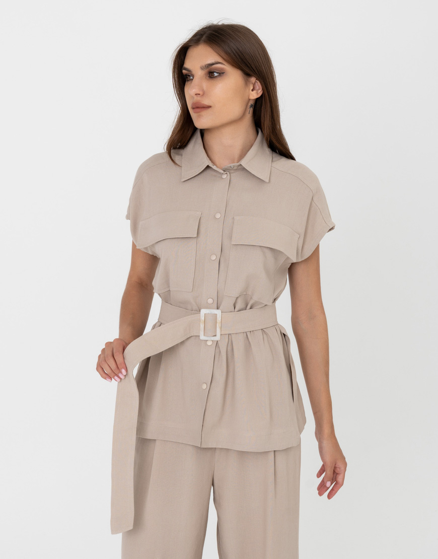 LAV03856 Костюм з брюками-палаццо із льону GET DRESSED. (GD_SS25_122) - фото 3