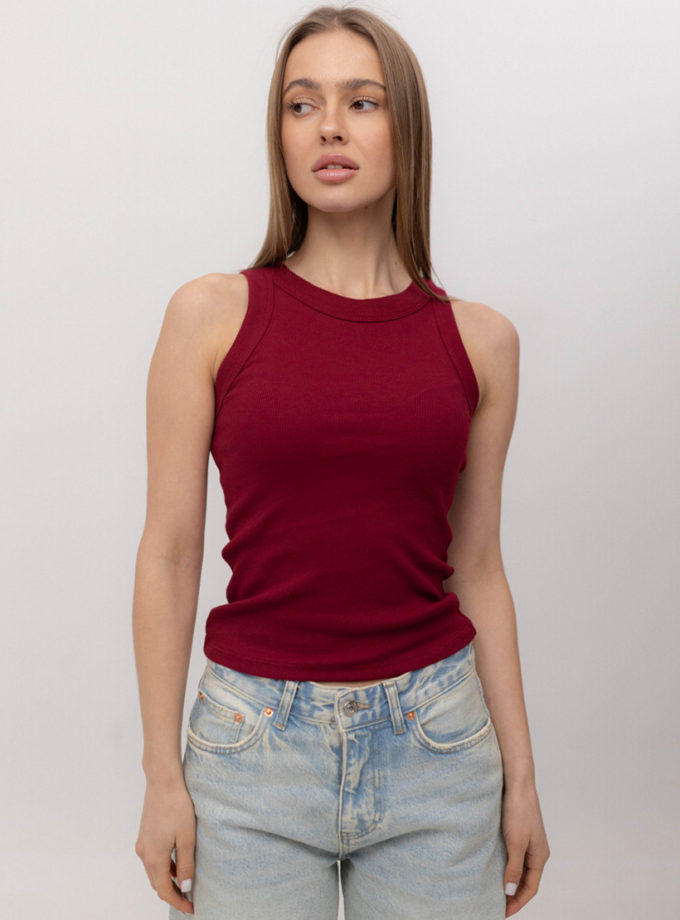 Майка базова бордова TWICE (TWC_TP250136004_burg) - фото 7