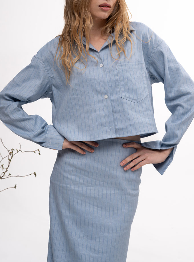 Кроп сорочка в смужку DUGA (DG_DUGA_SS_12)