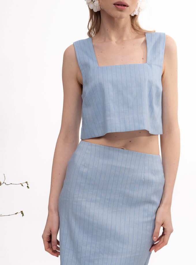 Лляний топ в смужку DUGA (DG_DUGA_SS_14)